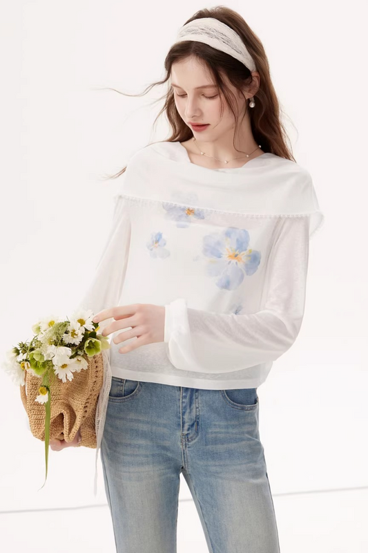 Hooded Lace Swing Blouse