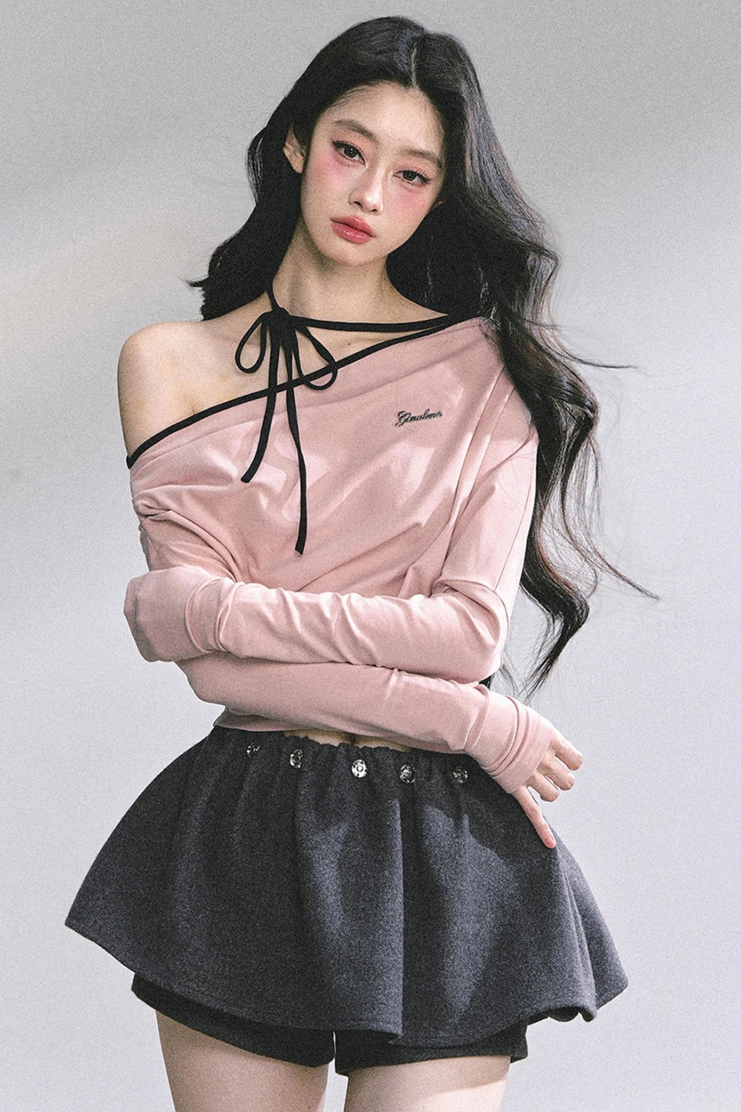 Korean Pink Halterneck Top