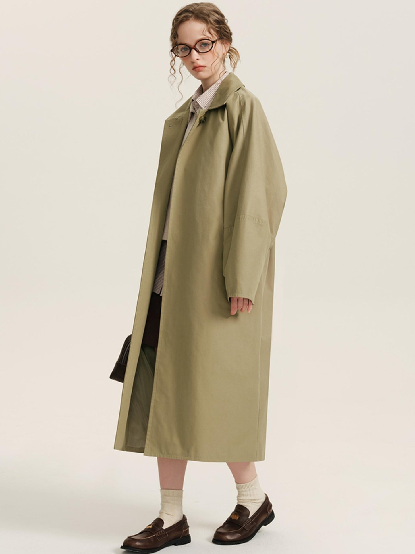 8,15 auf die neue 85% off Trenchcoat Frauen mittellang 2024 Herbst ein Button-down über das Knie lässige Silhouette Mantel Jacke