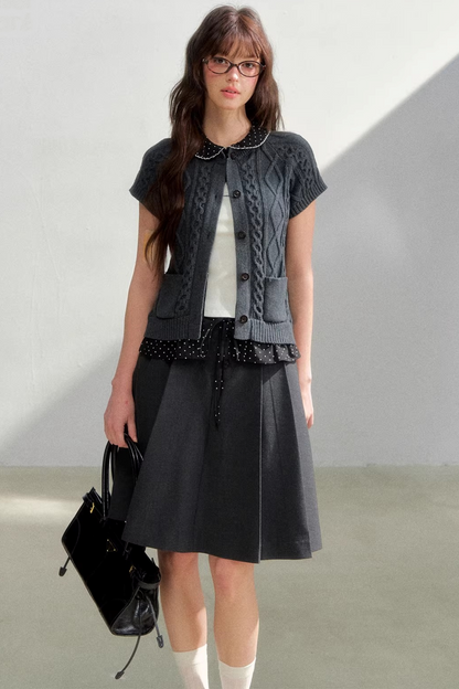 Polka Dot Pleated Skirt
