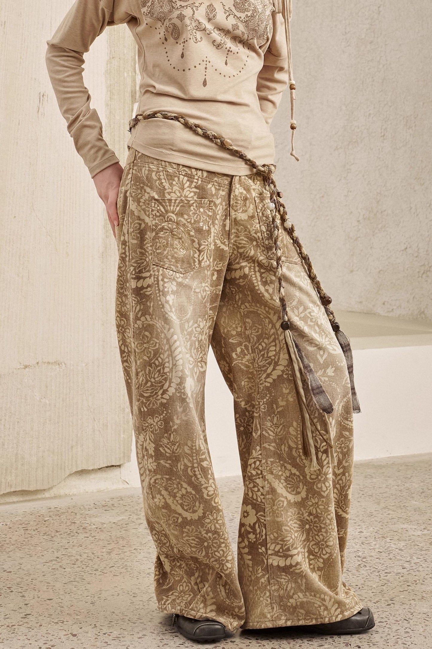 Vintage Flower Straight Jeans