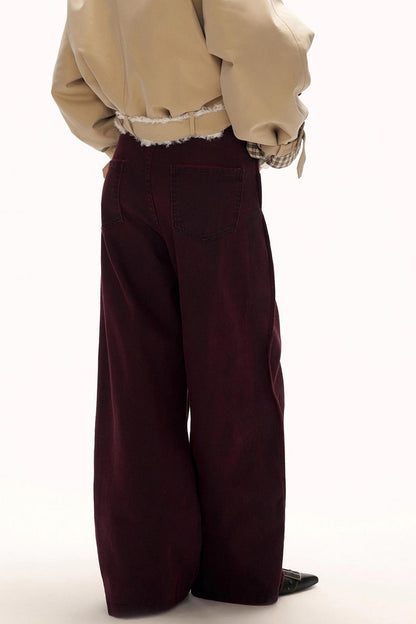 Red Wave Denim Pants