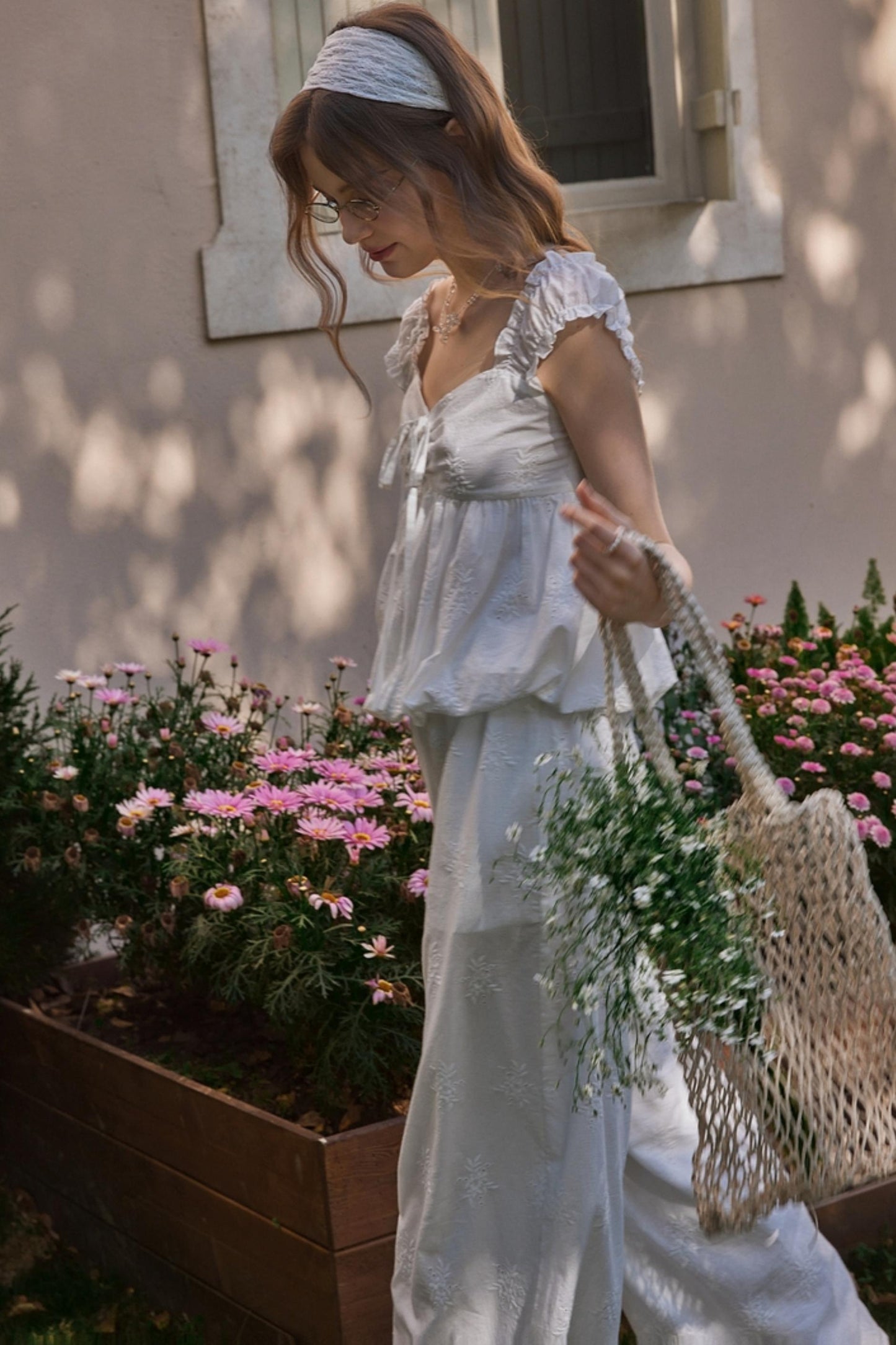 Skeleton V-Neck Ensemble Pants Set-Up