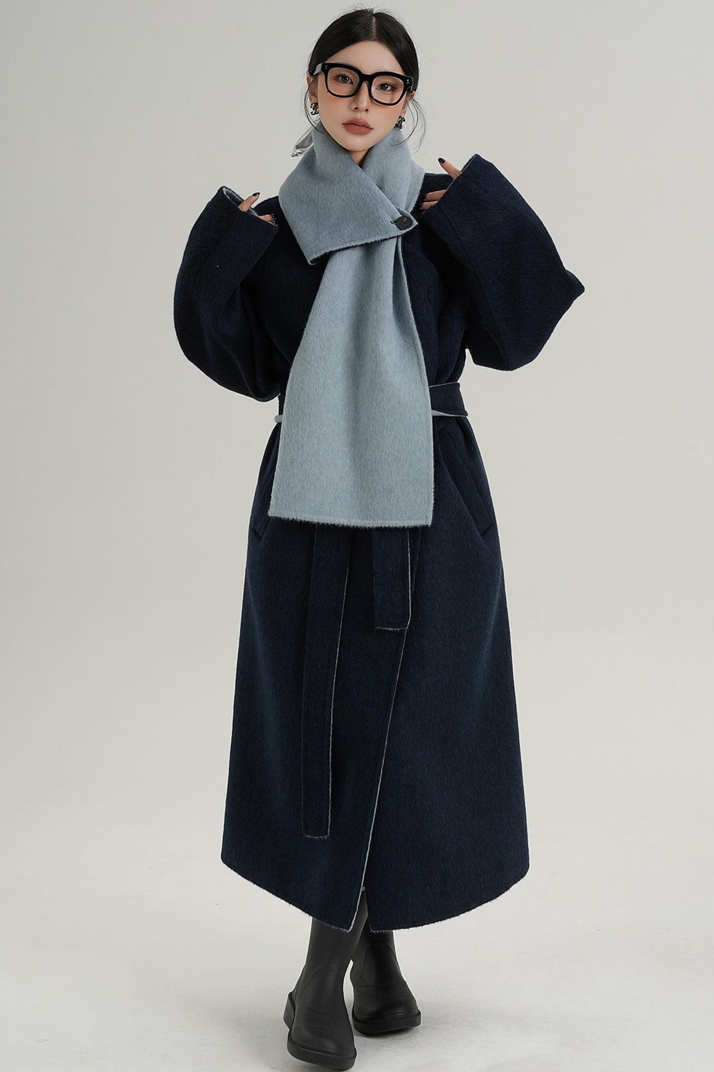 Reversible Long Wool Coat