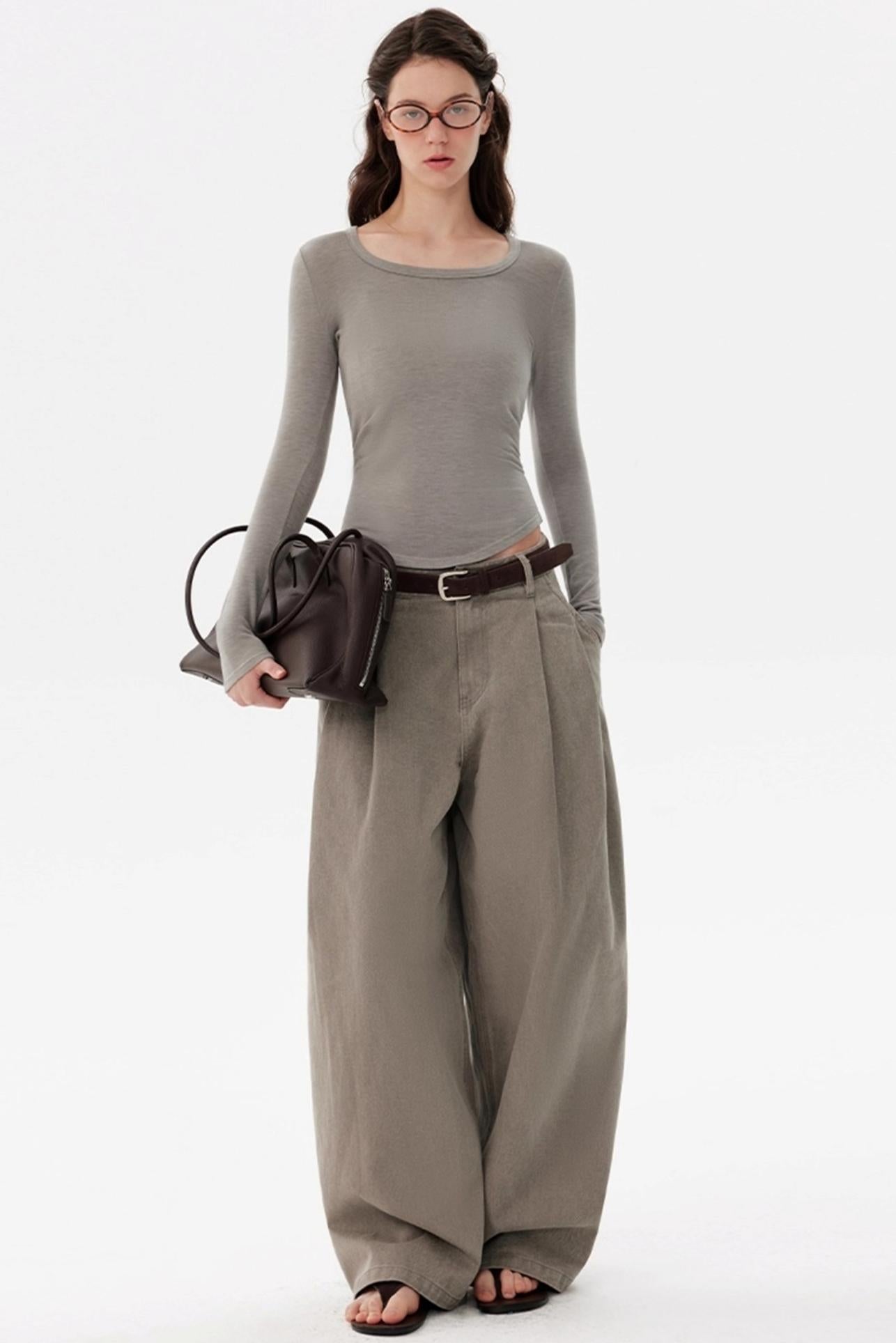 Tencel Wool Crew Neck Top