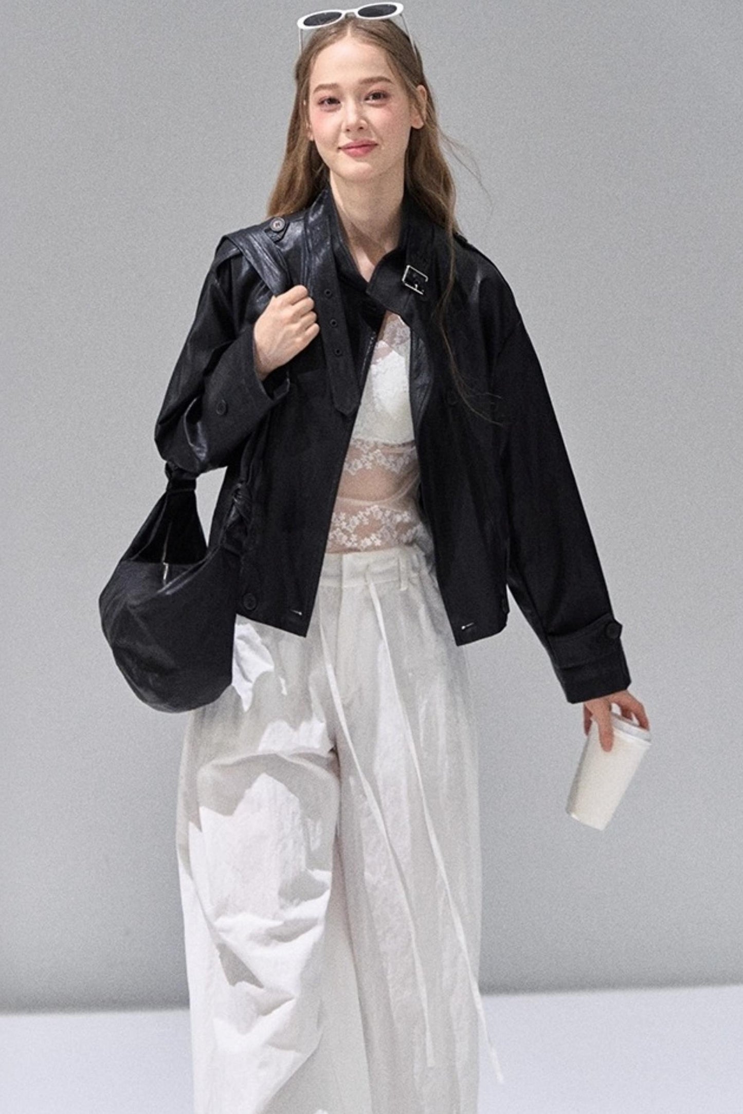 Black Leather Short Jacket