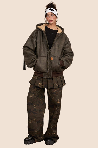 Distressed FURECE HOODED JACKET