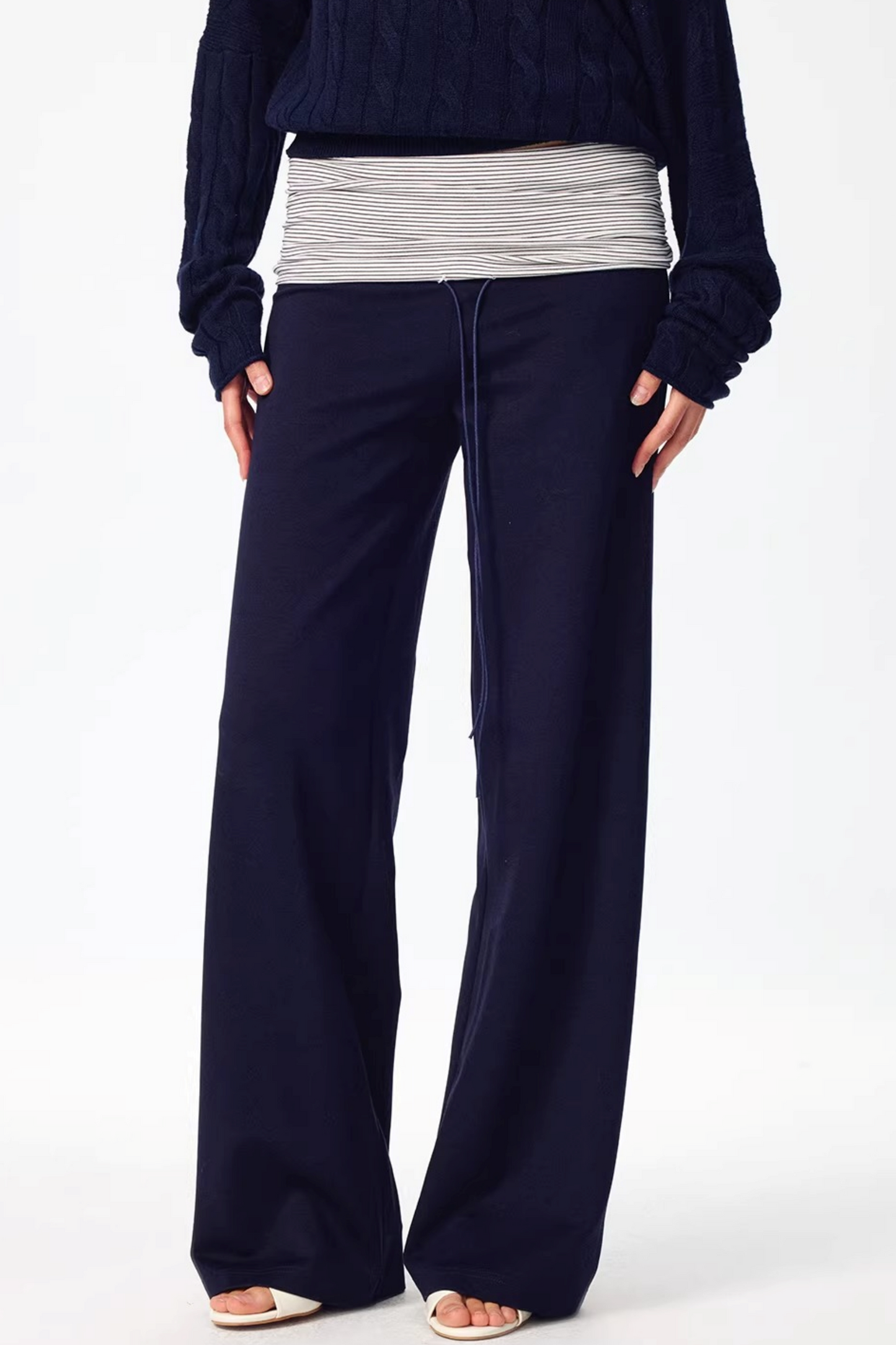 Color-Blocked Striped Sweatpants