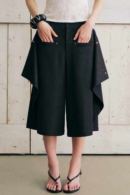 Asymmetrical Overlap Fake Two-Piece Shorts