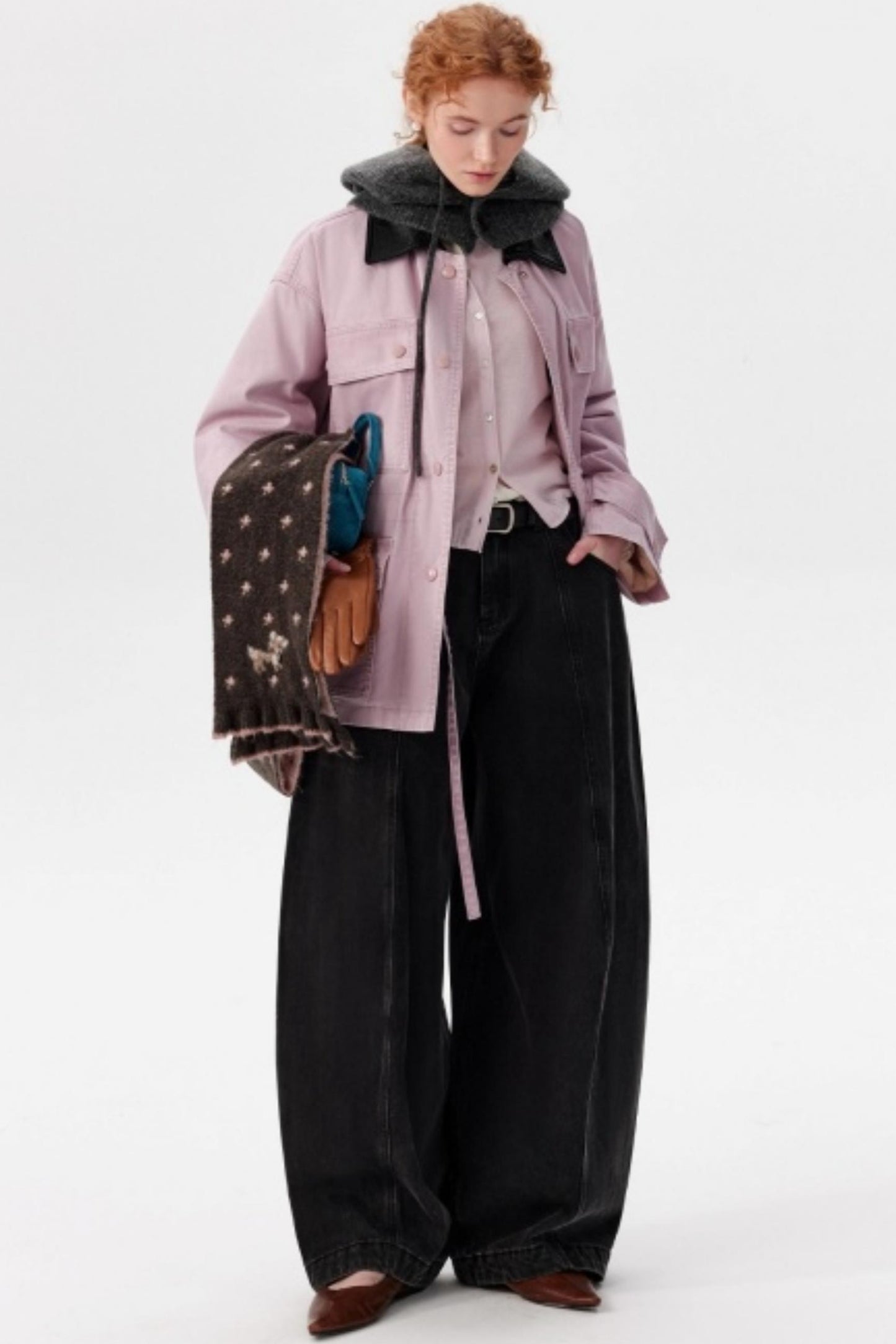 Cartoon Polka Dot Wool Scarf