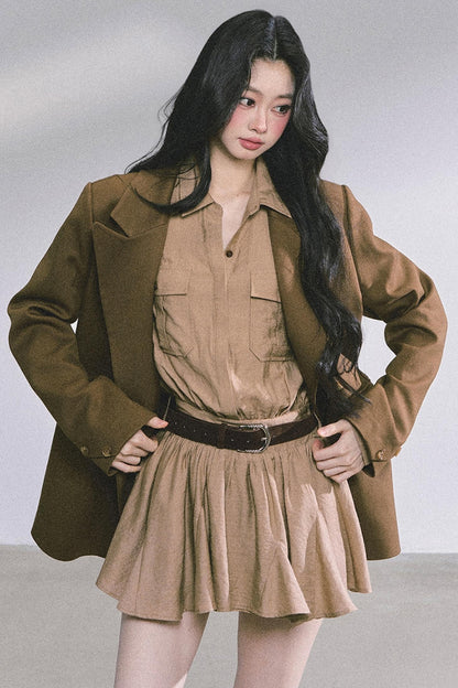 High Wisdom Cargo Dress & Shawl Set