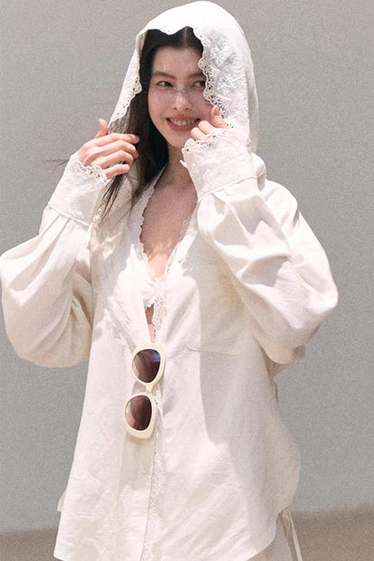 Lyocell Lace Vacation Shirt Set-Up