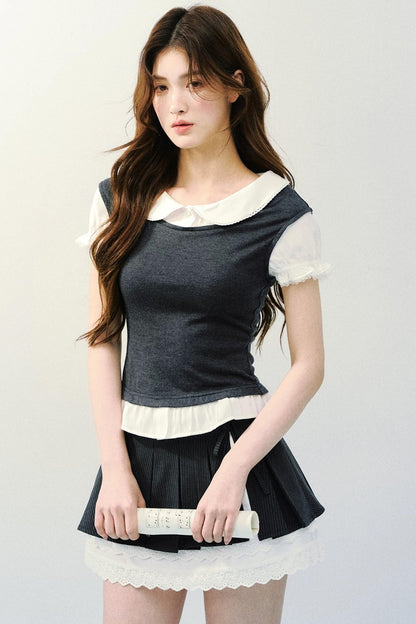 Tencel Wool Two-Piece Blouse