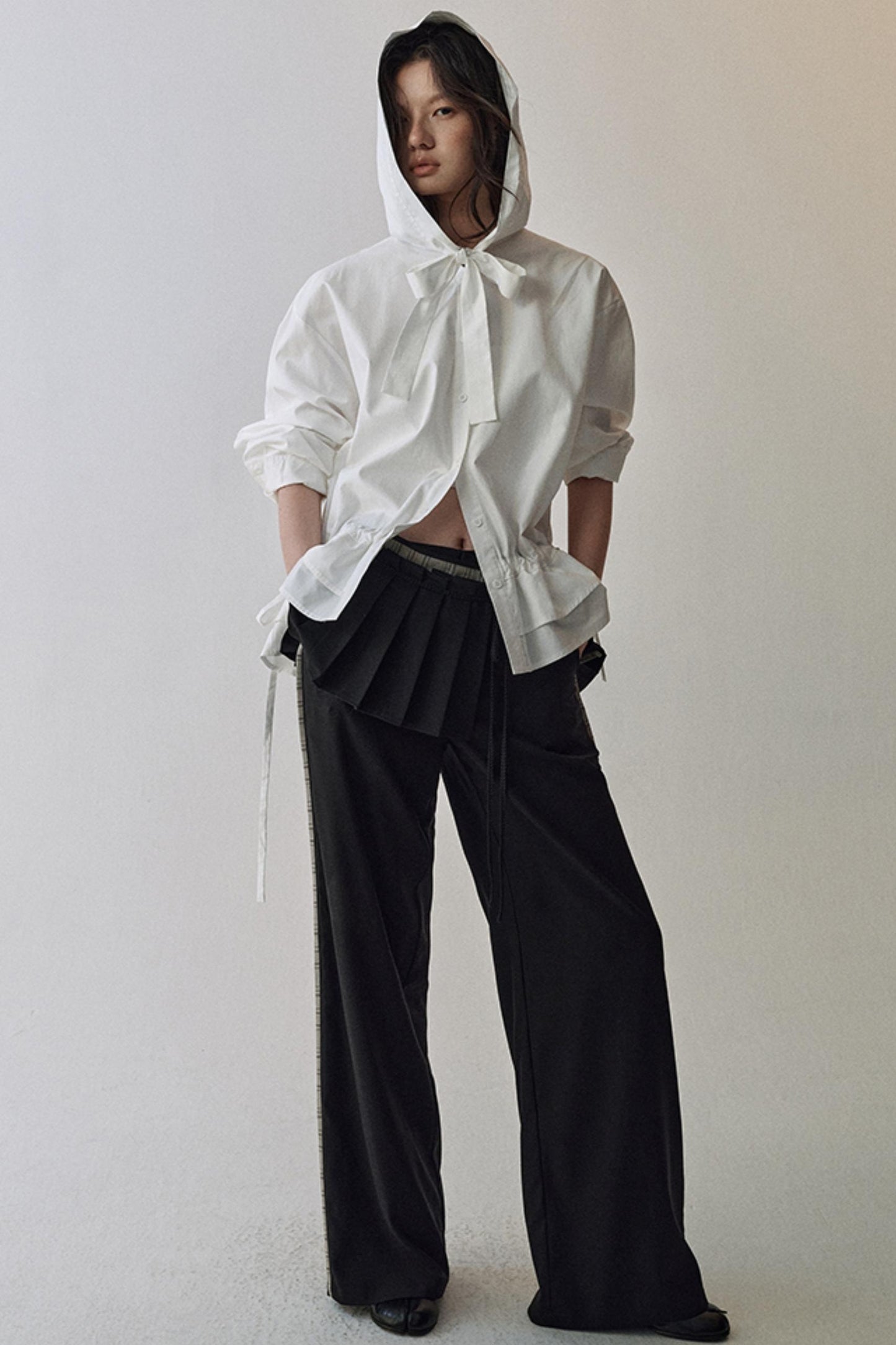 Pleated Wide-Leg Trousers