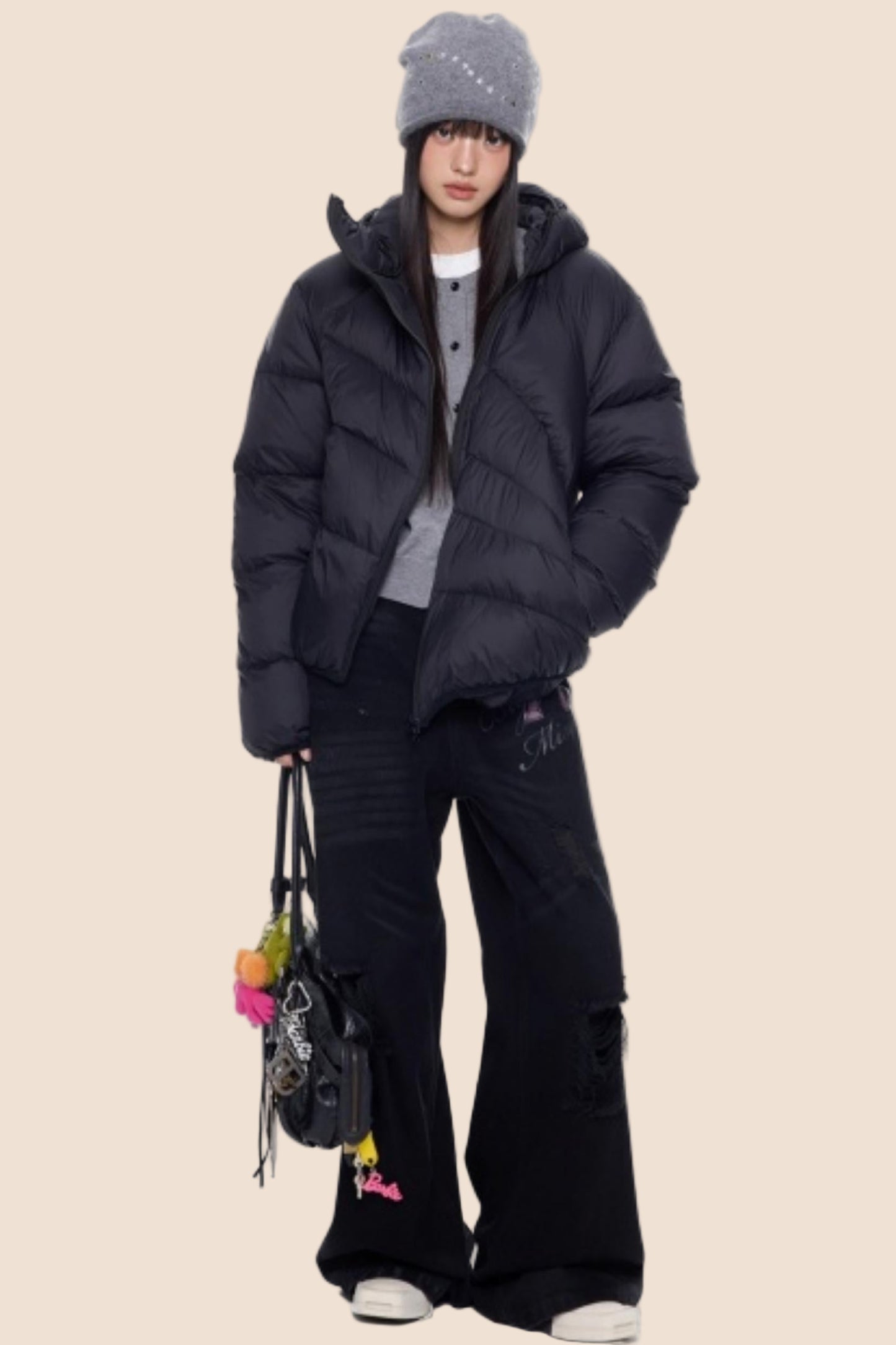 Deconstructed Hooded Down Jacket