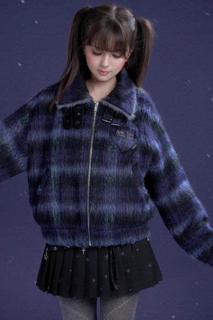 Plaid Woolen Winter Coat