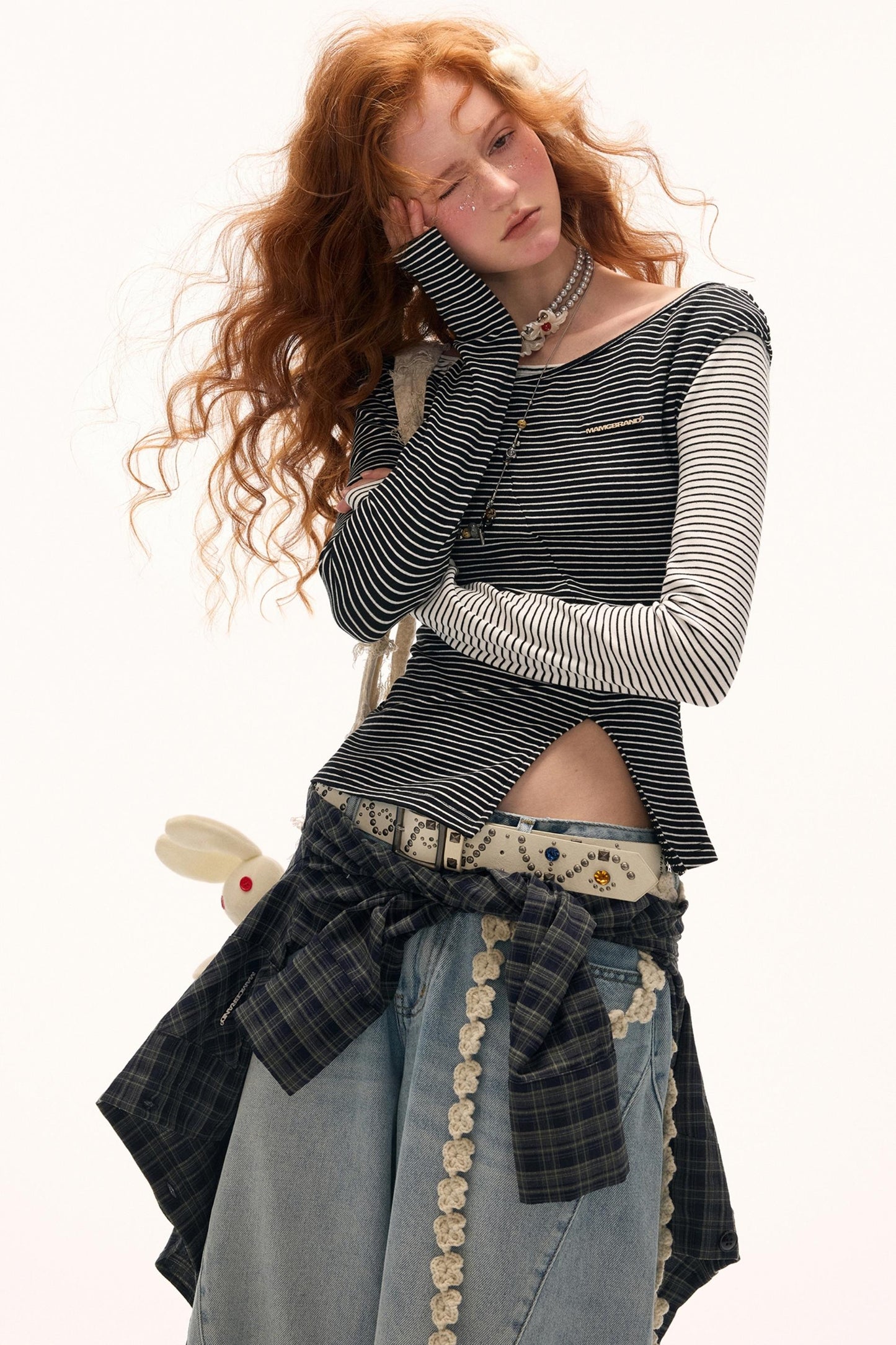 Striped Slim Long-Sleeved Top