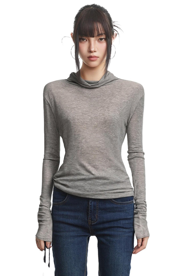 Stacked Collar Long-Sleeved T-Shirt