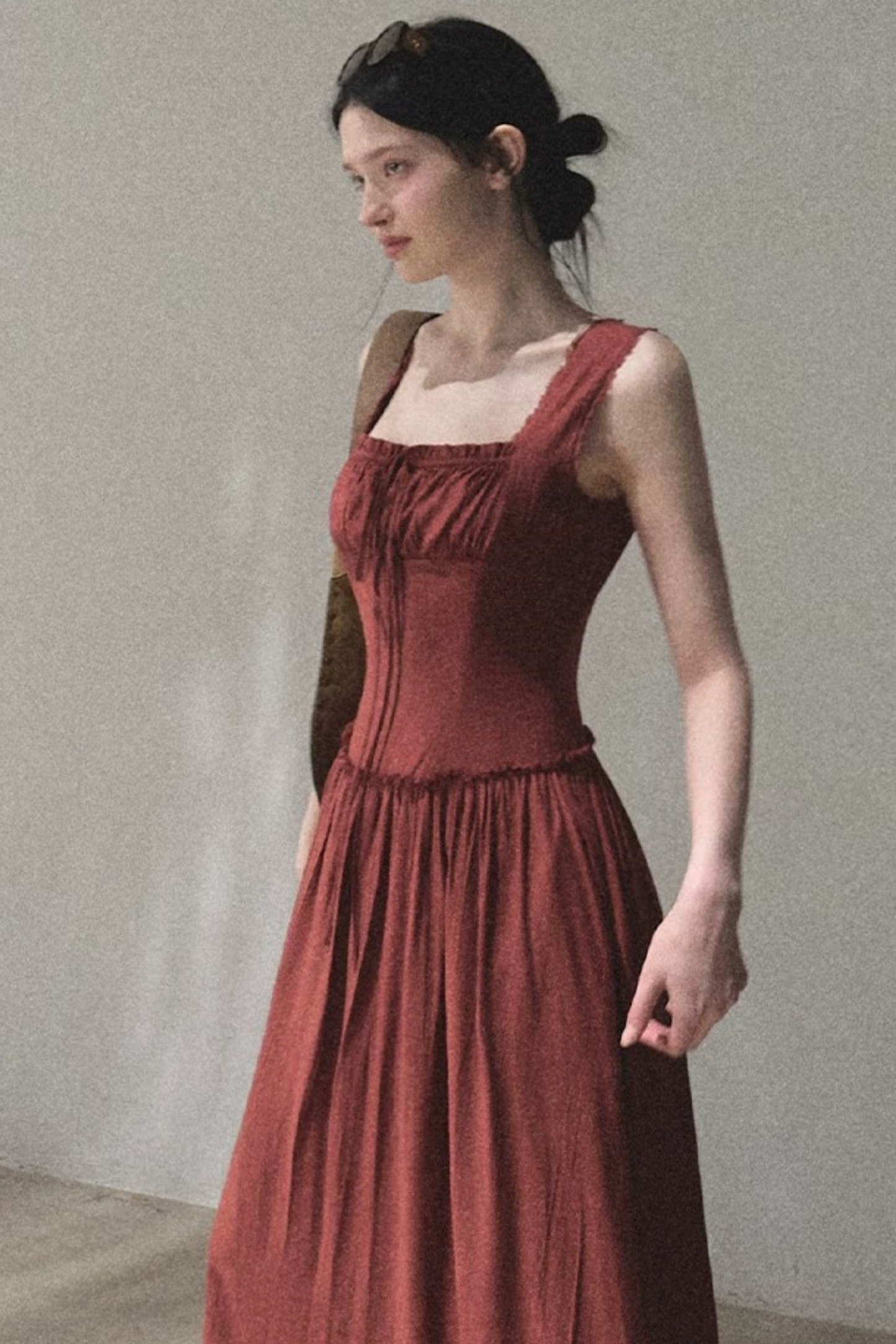 Sleeveless Ruffled Square Neck Dress