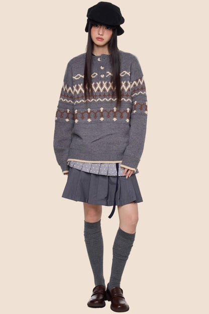 Autumn Vintage Knit Sweater Jacket