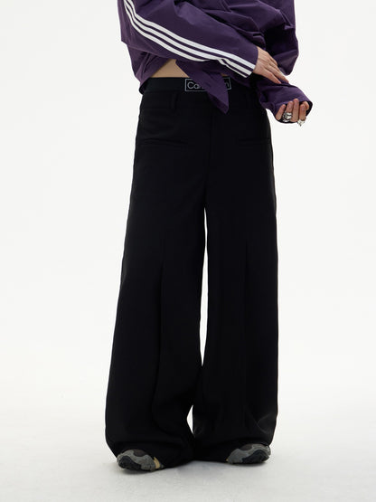 Loose straight wide-leg pants