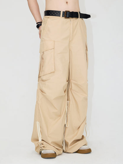 American knee shirred cargo pants