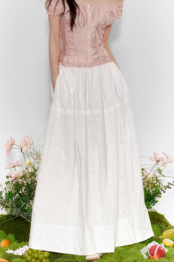 Lace One-Shoulder Top With Skirt Set-Up