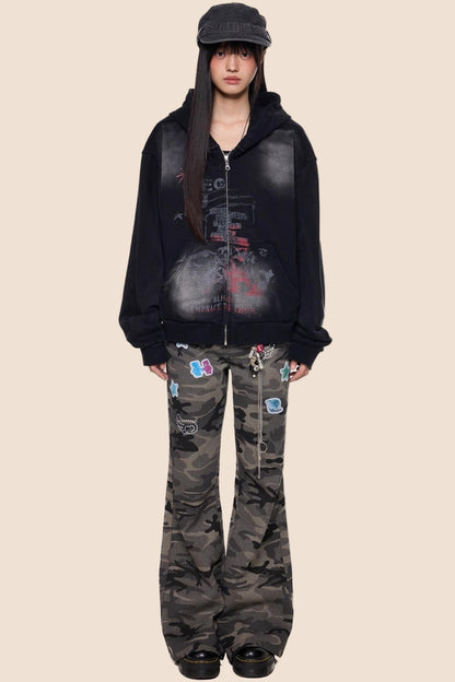 Vintage Washed Hoodie Sweatshirt