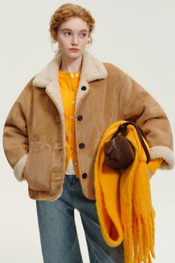 Reversible Suede Shearling Coat