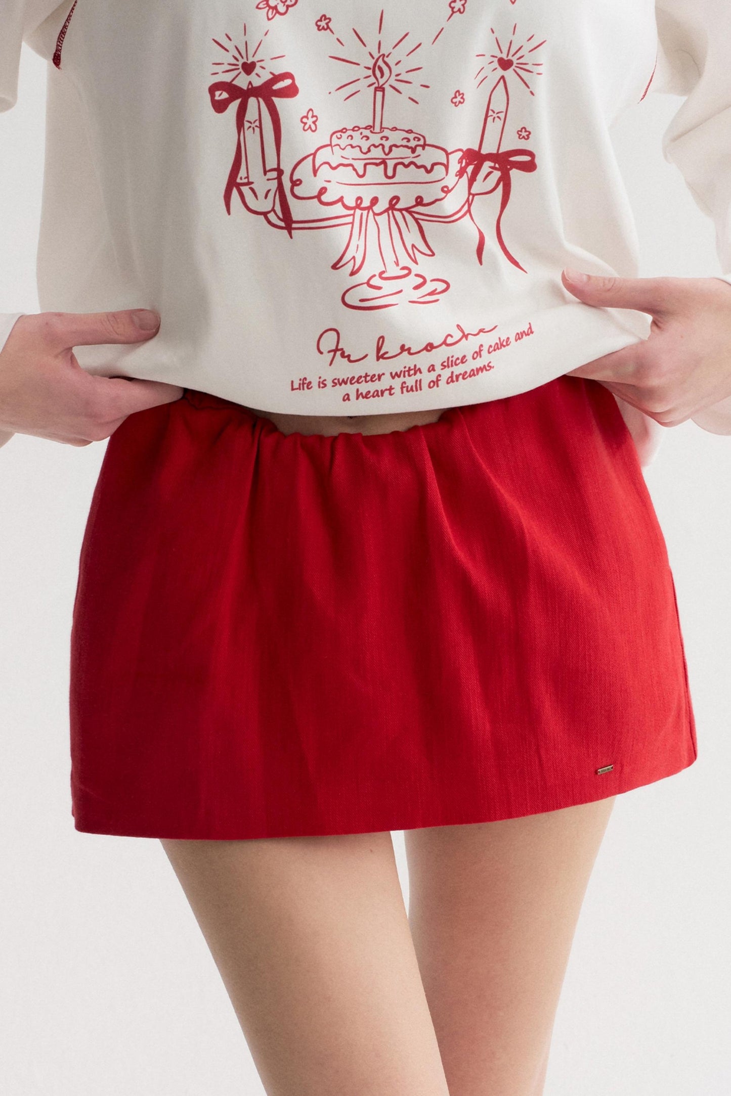 Clean Fit Linen Waistline A-Line Skirt