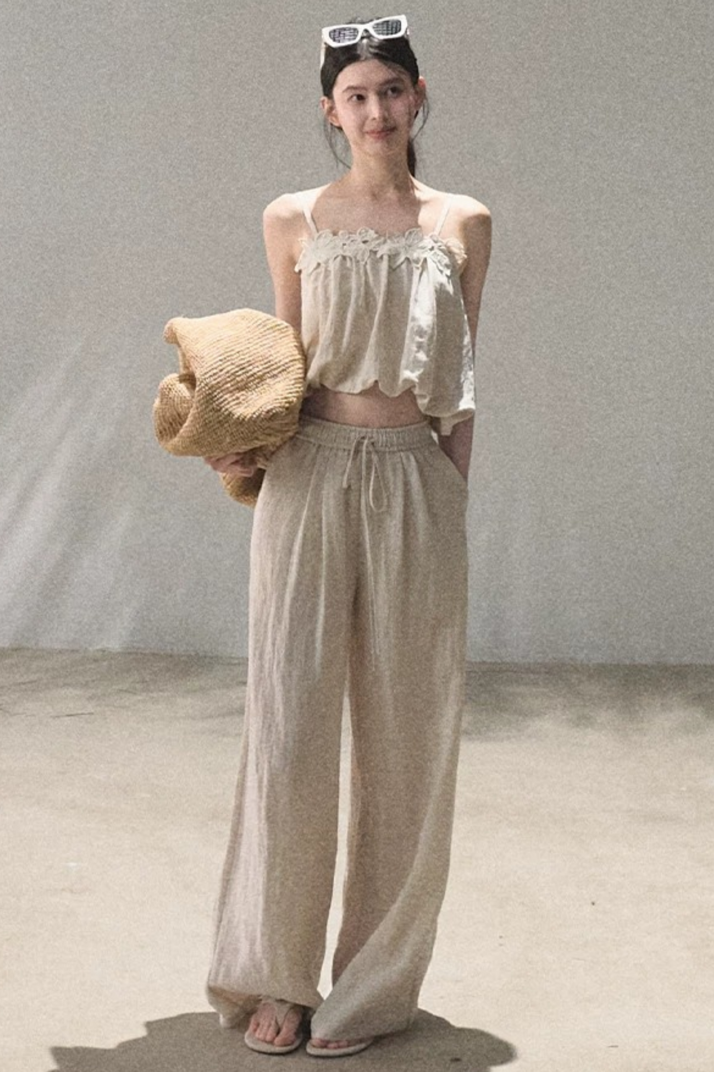 Lyocell-Leinen-Set aus Camisole und Hose