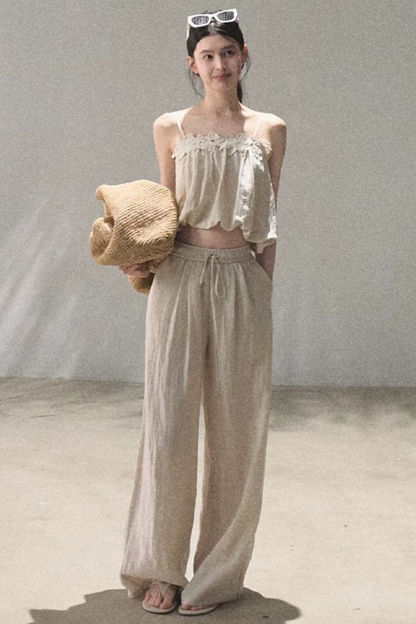 Lyocell-Leinen-Set aus Camisole und Hose