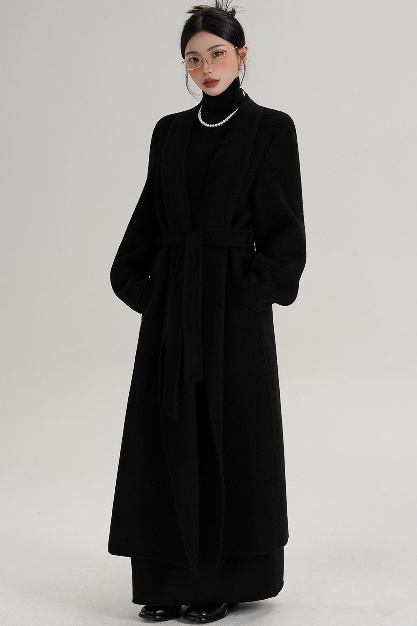 Elegant Double-Sided Long Wool Coat