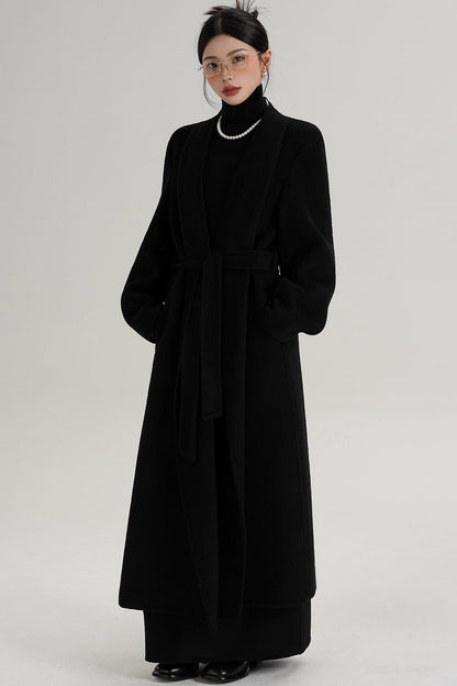 Elegant Double-Sided Long Wool Coat
