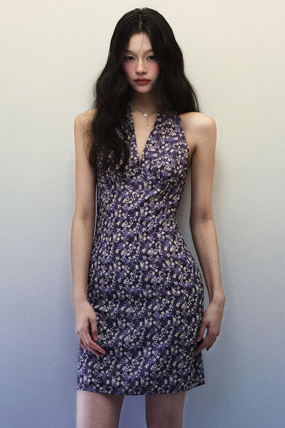 Summer Purple Floral Dress