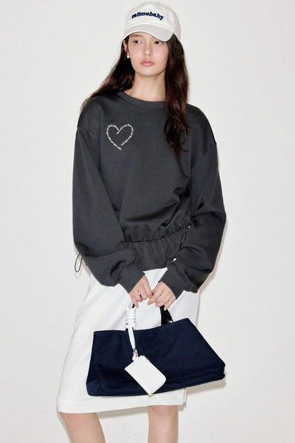 Gray Embroidery Sweatshirt