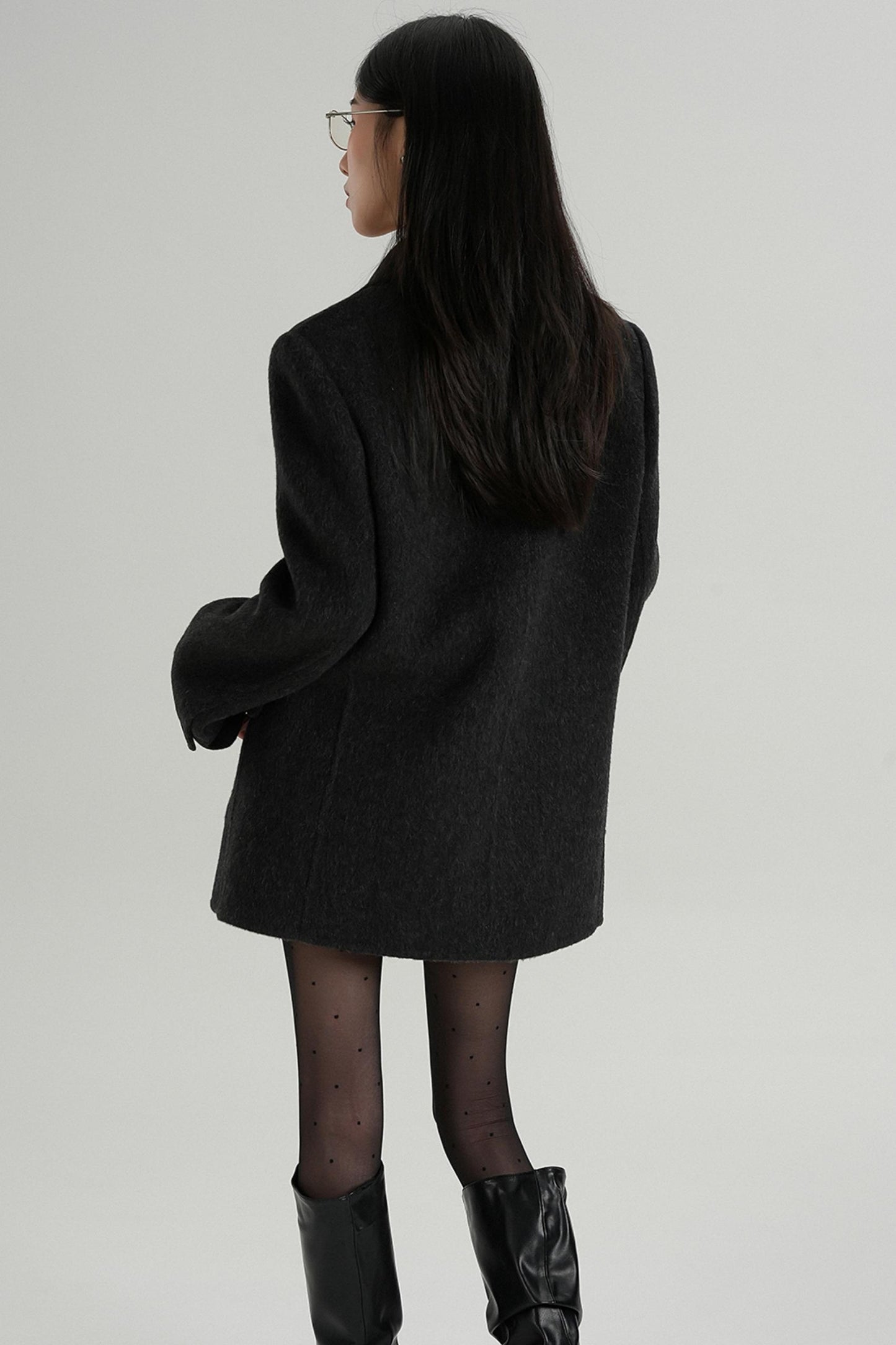 헤브론 칼라 울 캐시미어 블레이저 