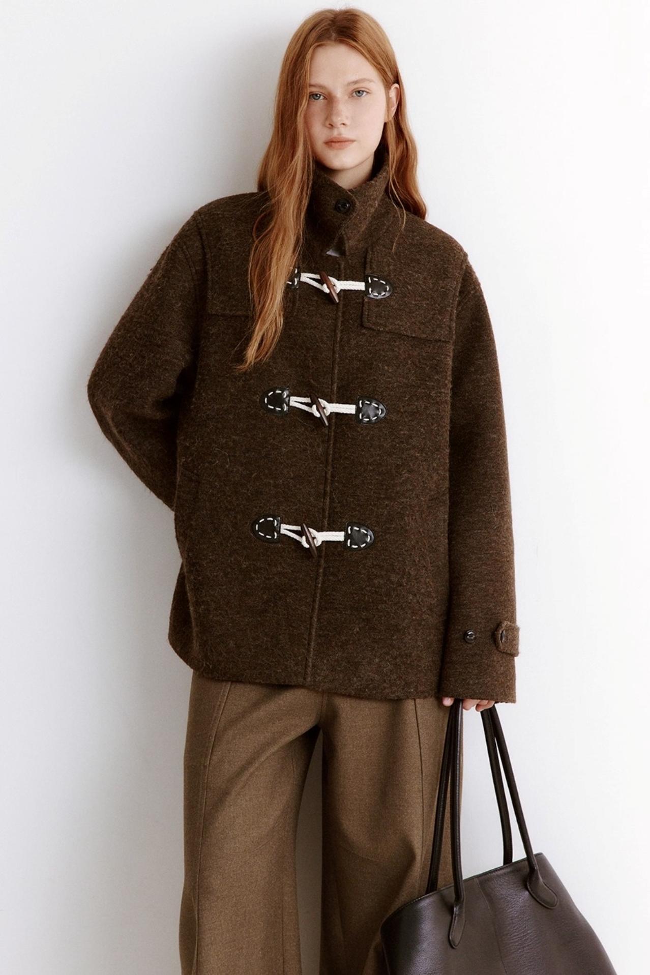 Fluffy Blend Woolen Short Coat