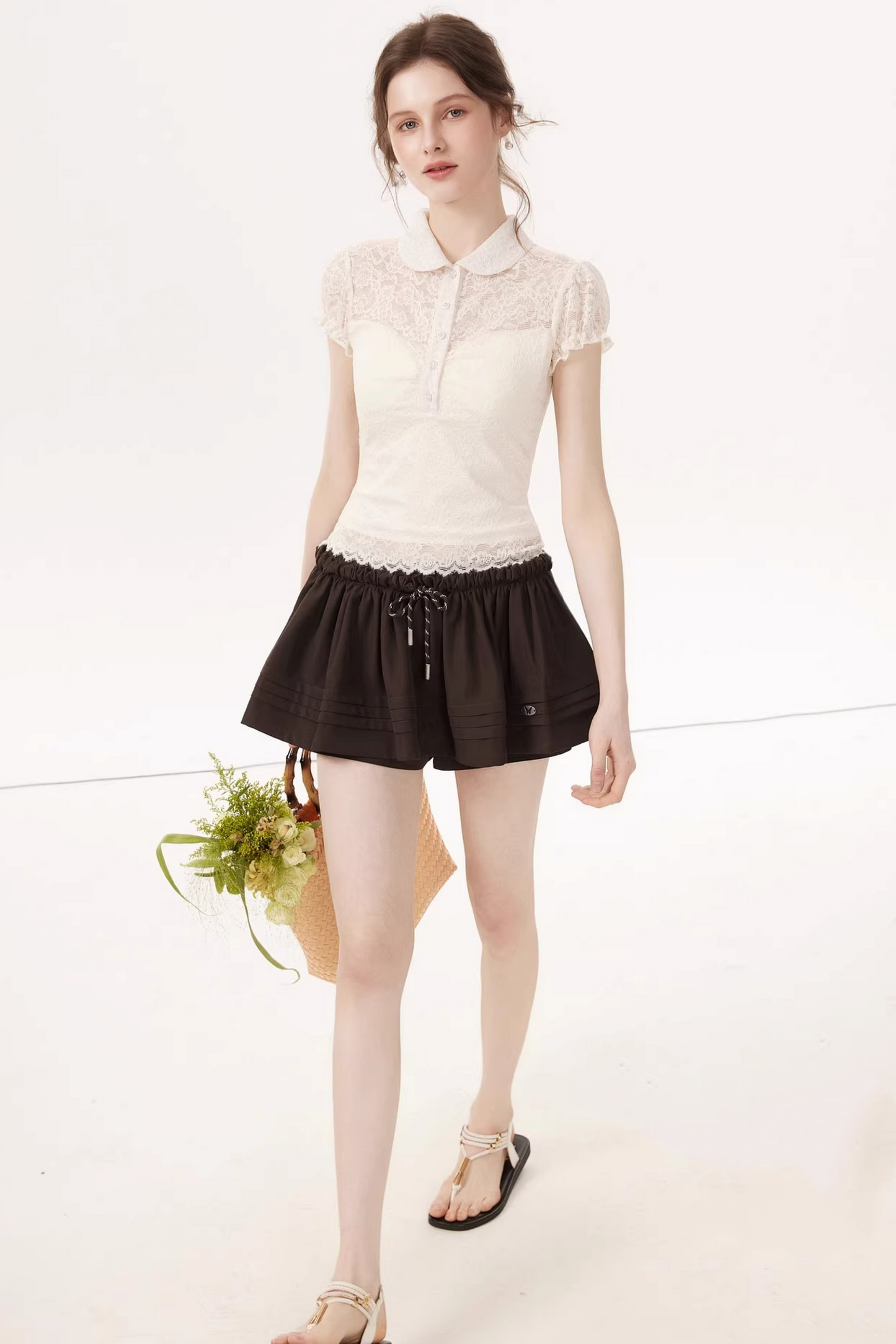 Lace Embroidery Doll Collar Top