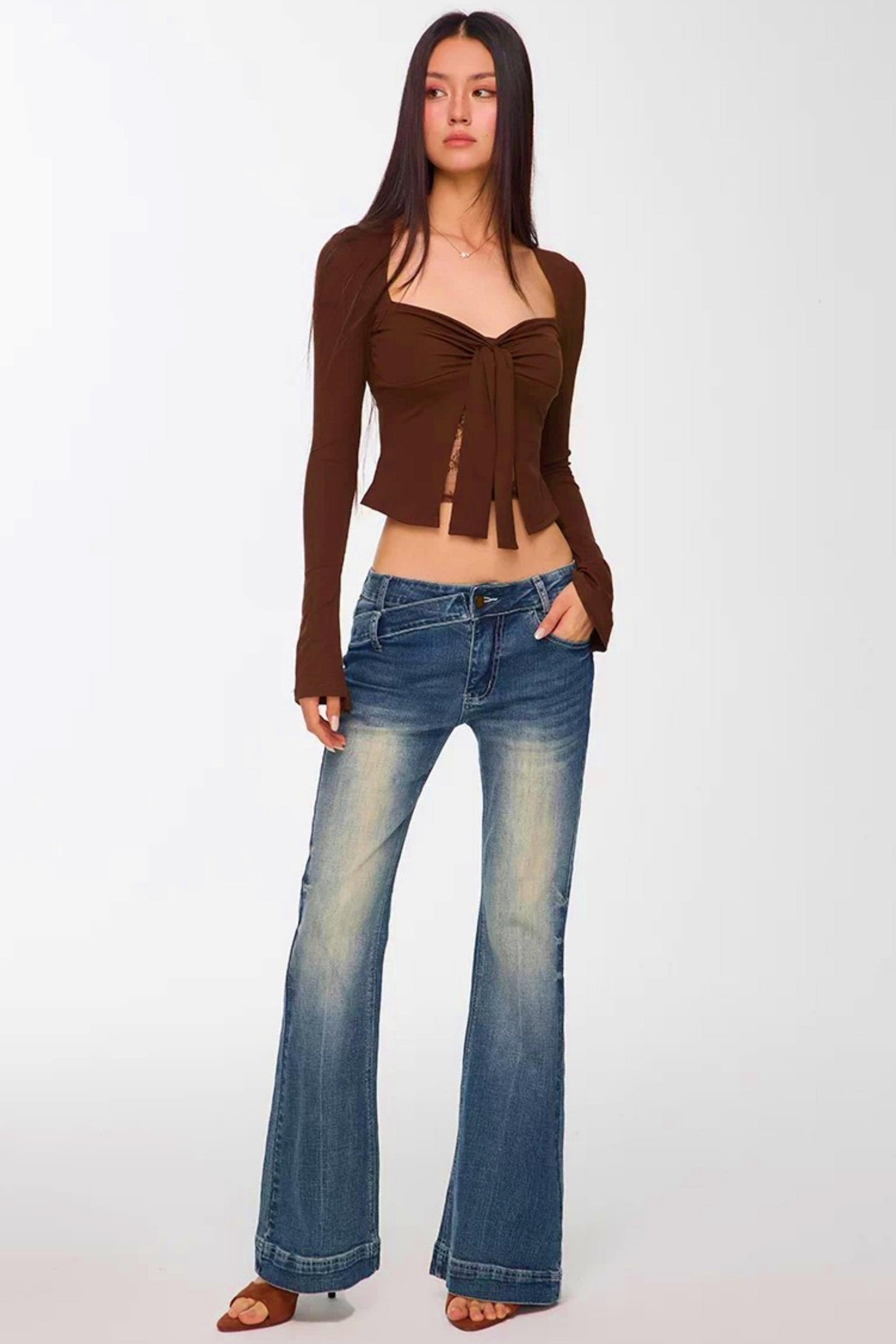 Lace Patchwork Bell Sleeve Top