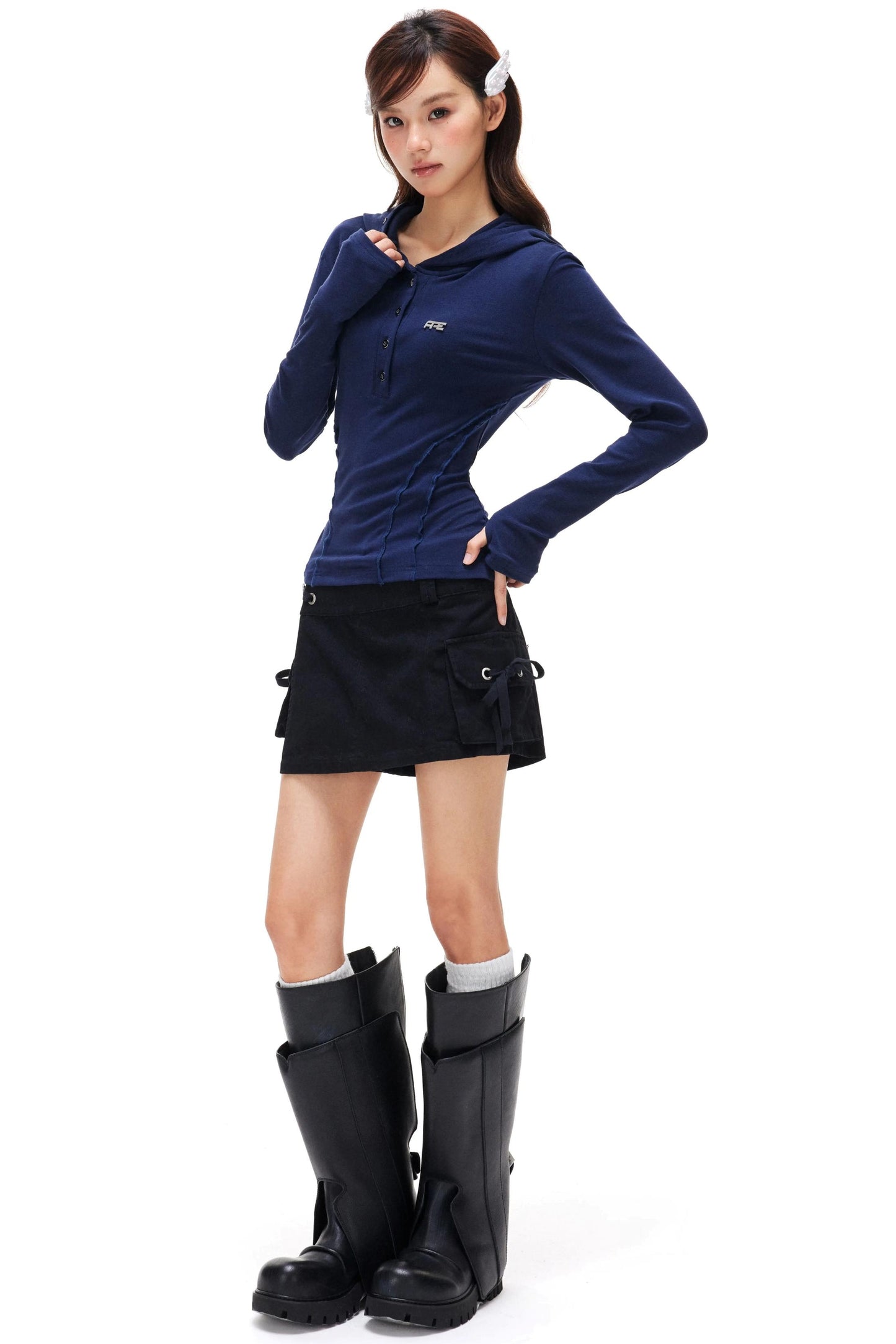 Lyocell Tencel Slim Hooded Top