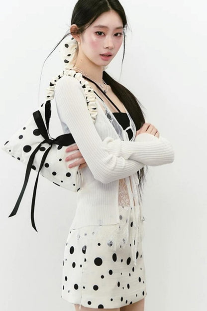 Lace Splicing Woolen Cardigan Top