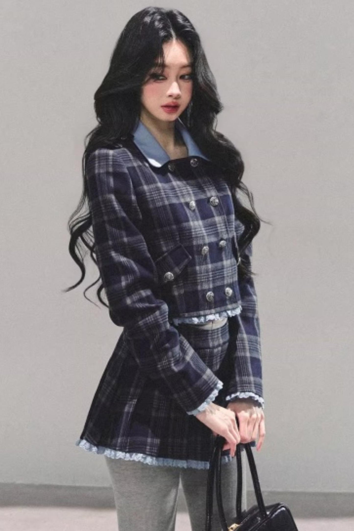 Proust Blue Plaid Suit Set-Up