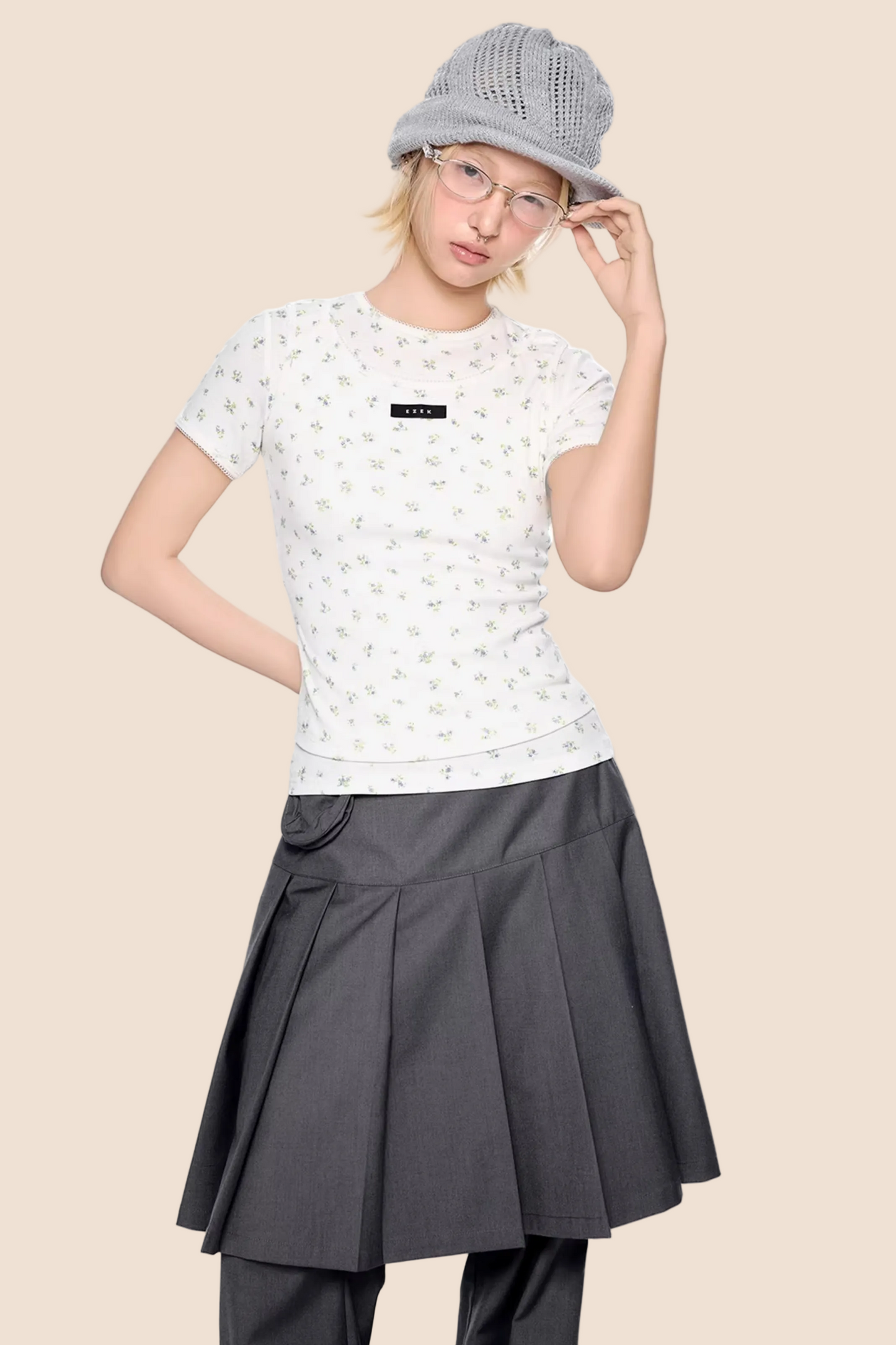 Blumenmuster Retro Top