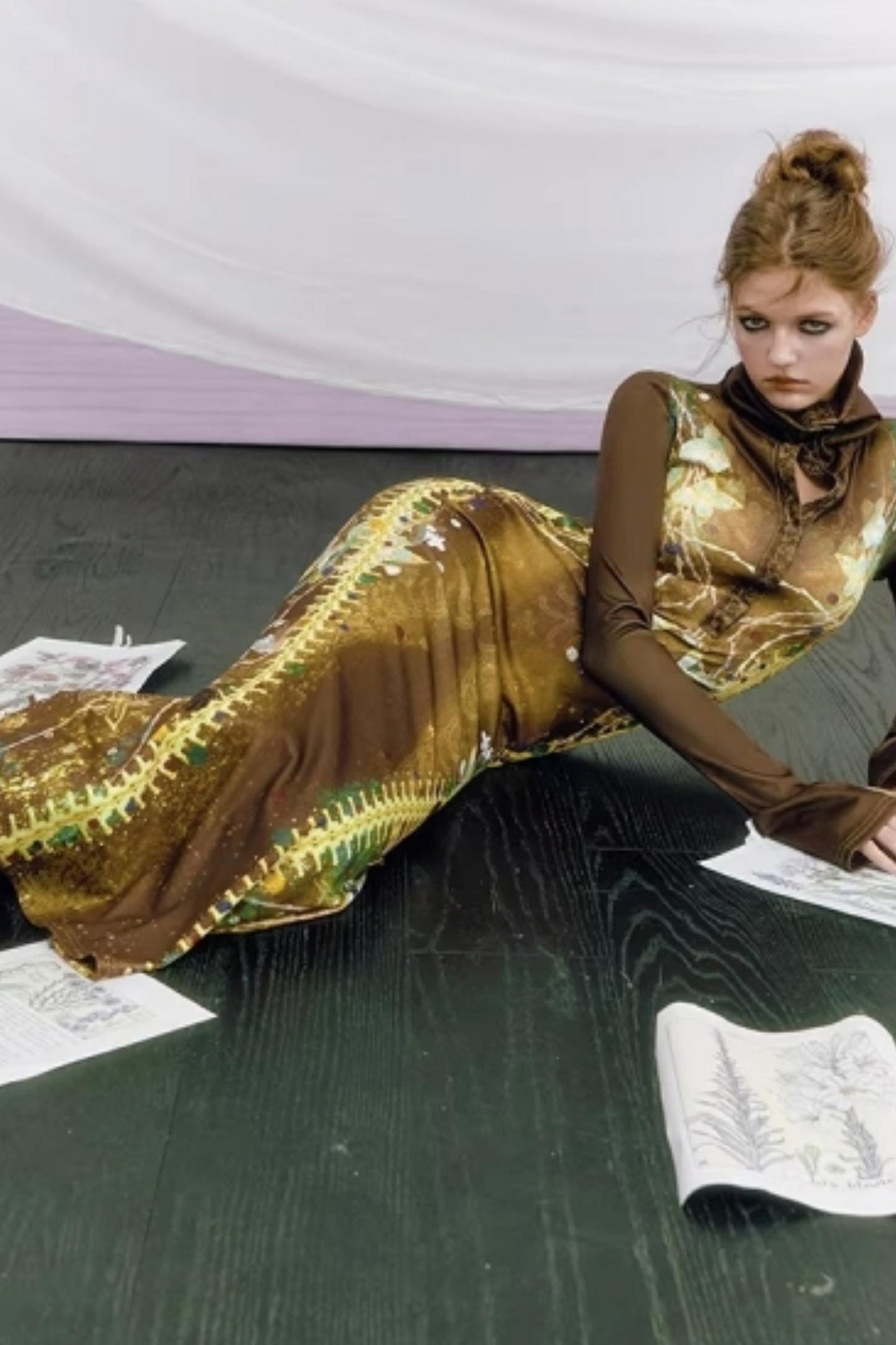 Bone Print Fishtail Dress