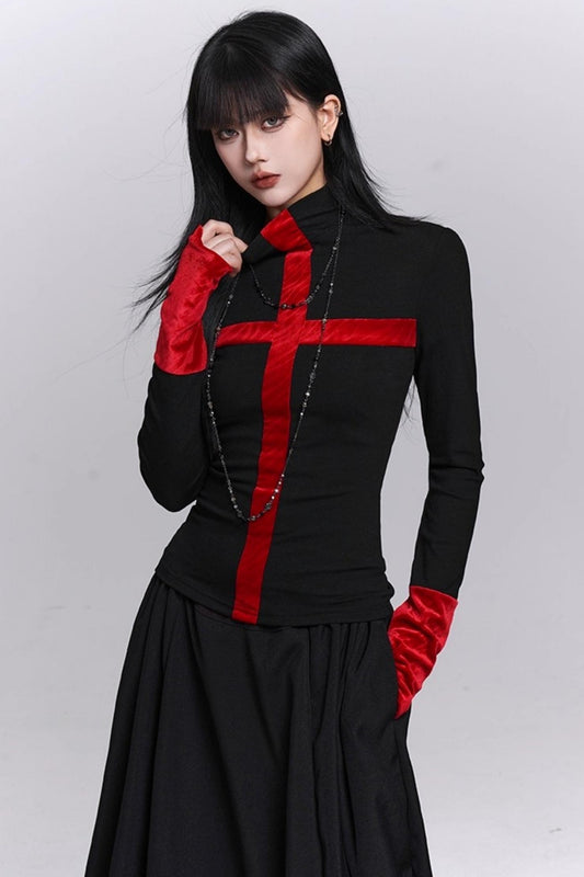 Gothic Cross Collar Top