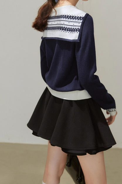 Navy Knitted Cardigan