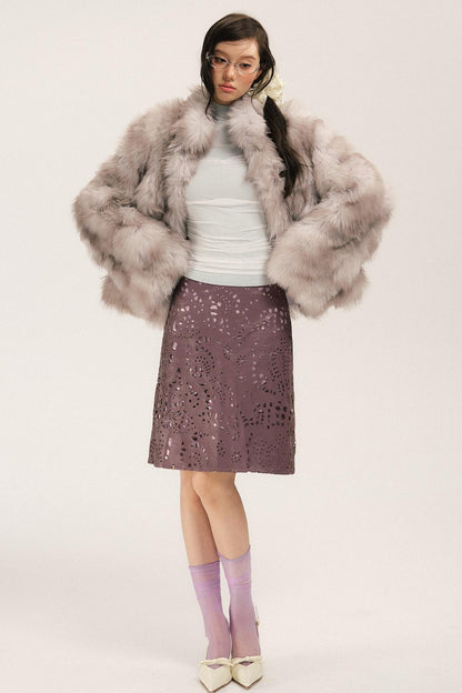 Sassy Vintage Cutout Leather Skirt