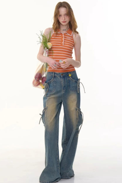 Retro Striped Knit Top