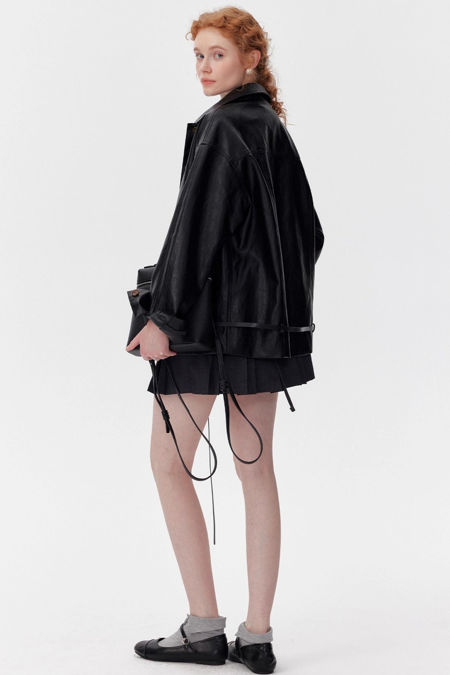 Vintage Black Oil Wax Leather Biker Jacket